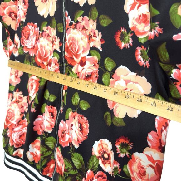 Vintage Y2k Satin Bomber Jacket Black Floral Charlotte Russe Women 2X Dark Fairy - Picture 5 of 9